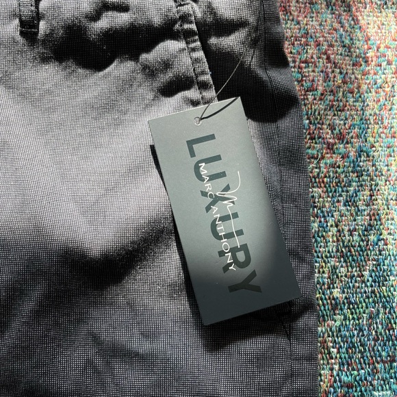 Marc Anthony Gray Flat Front Shorts Belt Loops SZ 32W Stretch Waist Slim Fit Men - Picture 13 of 15